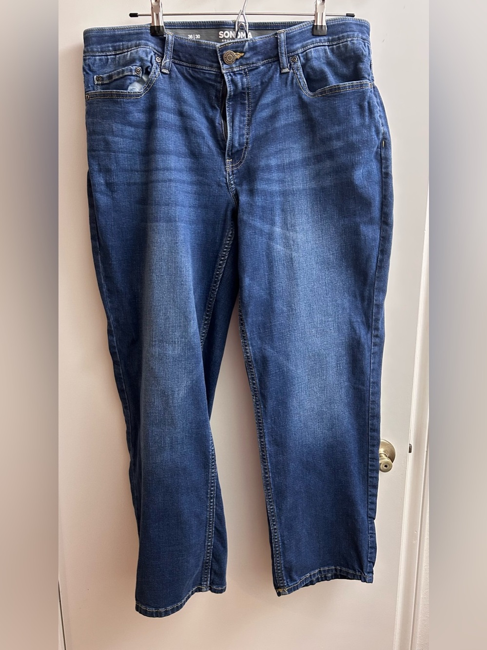 Men's Sonoma Goods For Life Straight-Fit Flexwear Blue-Rinse Jean, size 36/30